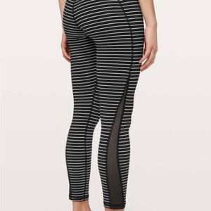 lululemon athletica Black and White Striped Leggings